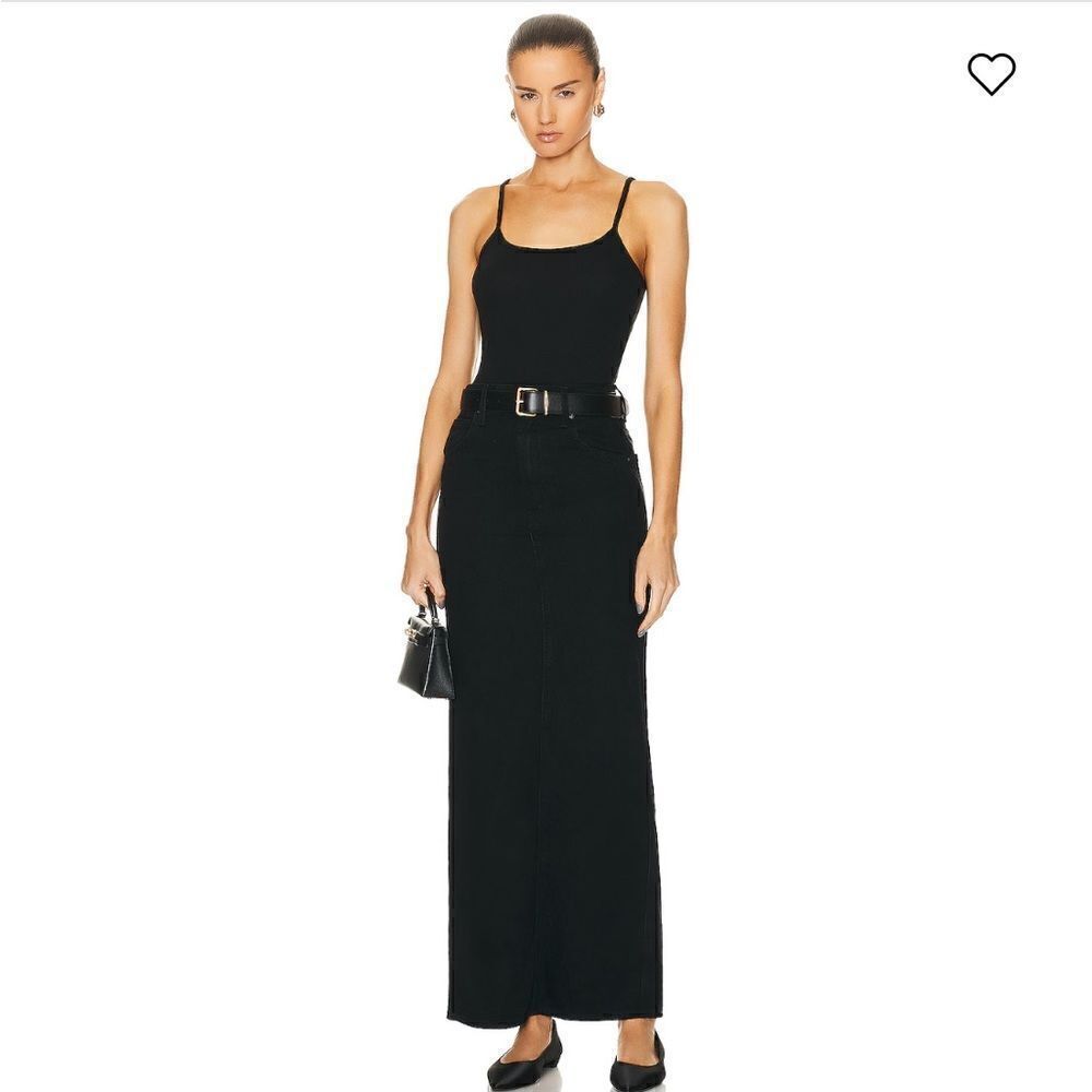 Mother SNACKS black denim maxi skirt Candy Stick from FRWD Sz 29 NWT $208